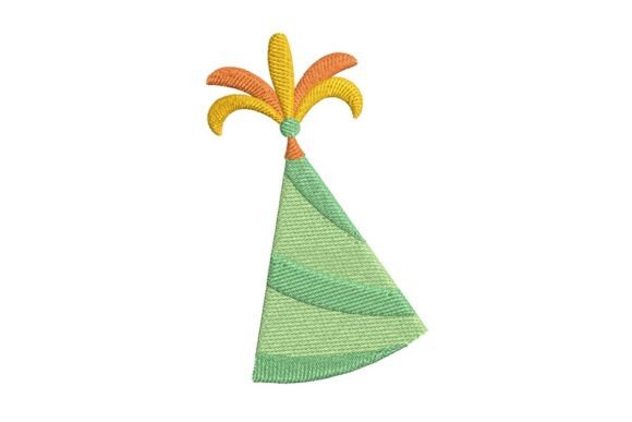 Festive Feathered Party Hat Embroidery Design