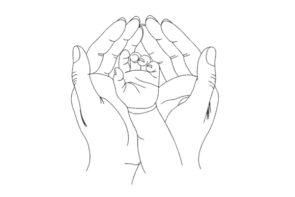 Mom Baby Hands Line Art Embroidery Review