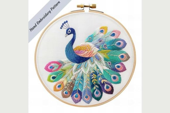 Peacock Embroidery Pattern for Handmade Gifts