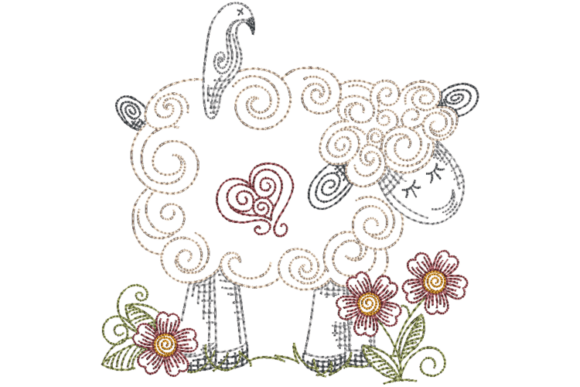 Primitive Sheep and Crow Embroidery File Review